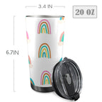 Cloud Rainbows - 20oz Mobile Tumbler with Lid (Black Lock) 20oz Travel Mug Printed Offshore
