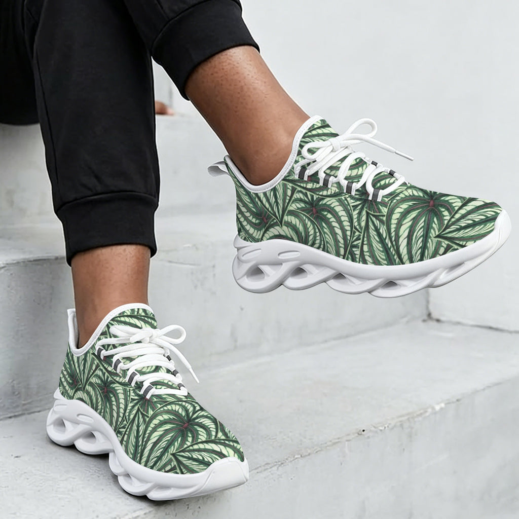 Stripy Leaves Women's Twisted Sole Sneakers