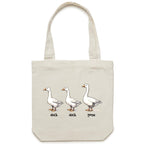 Duck Duck Goose - Canvas Tote Bag Cream One Size Tote Bag animal Games Printed In Australia