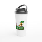 Slow Down And Enjoy Life - White 15oz Stainless Steel Travel Mug Travel Mug Globally Fulfilled Motivation Retro Summer