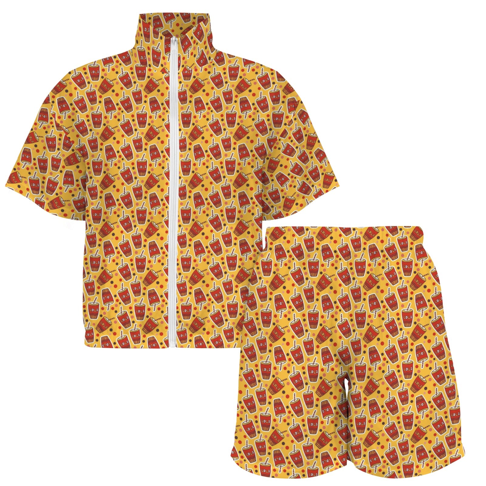 Cola Women's Windbreaker Short Set Women's Windbreaker Short Set Food Printed Offshore