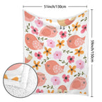 Lovely Birds - Double-Layer Fleece Blanket 51"x59"
