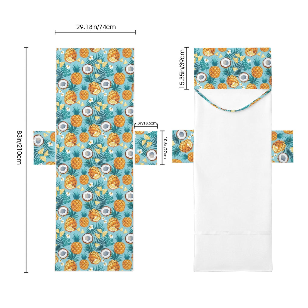Pineapple Coconut Beach Chair Towel Cover with Side Pockets