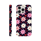 Pink Daisies On Black - Apple iPhone Tough case iPhone 15 Pro Max iPhone Tough Case Globally Fulfilled Plants
