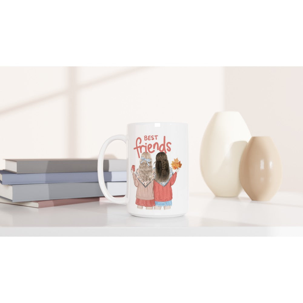 Best Friends - White 15oz Ceramic Mug 15oz Mug Globally Fulfilled