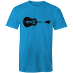 Guitar Reflection - Mens T-Shirt Arctic Blue Mens T-shirt Music Printed In Australia