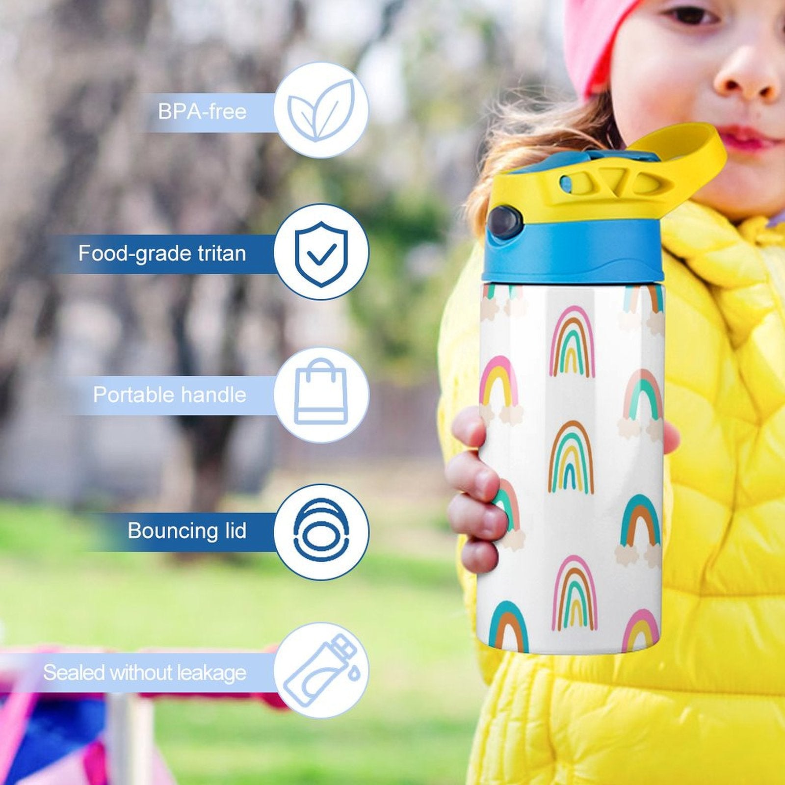 Rainbows - Little Kids Water Bottle Little Kids Water Bottle Printed Offshore