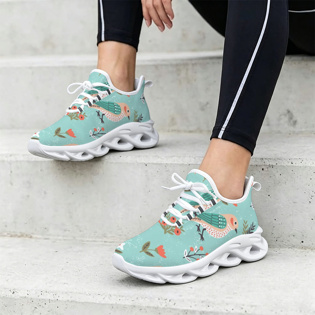 Birds On Blue Women's Twisted Sole Sneakers