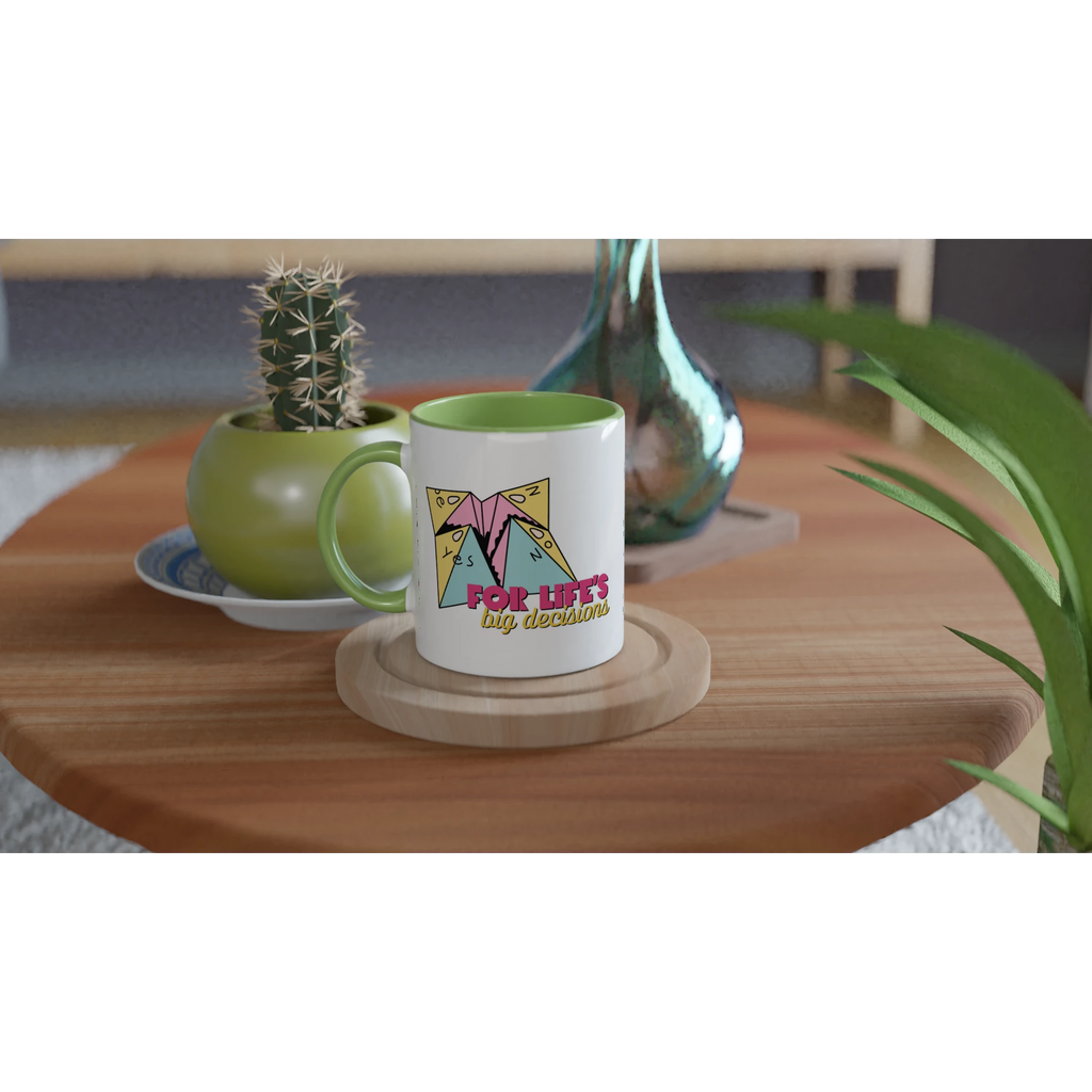 Personalised - For Life's Big Decisions - White 11oz Ceramic Mug with Colour Inside Personalised 11oz Mug customise Games Globally Fulfilled personalise