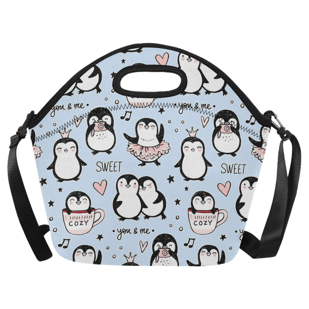 Penguin Love - Neoprene Lunch Bag One Size Neoprene Lunch Bag Printed Offshore