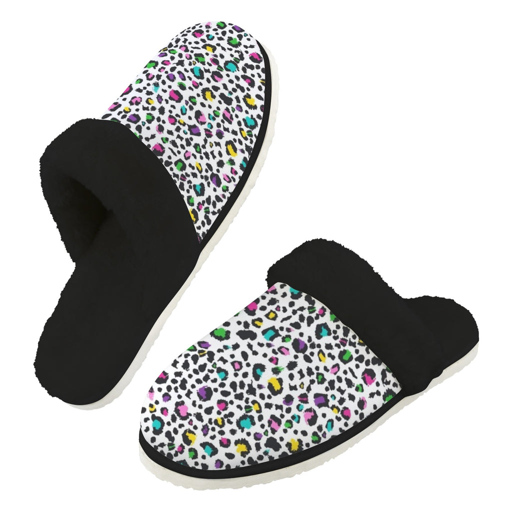 Animal Print In Colour Men's Fur Trim Thick-Sole Indoor Slippers 2XL Men's Fur Trimmed Slippers animal Printed Offshore