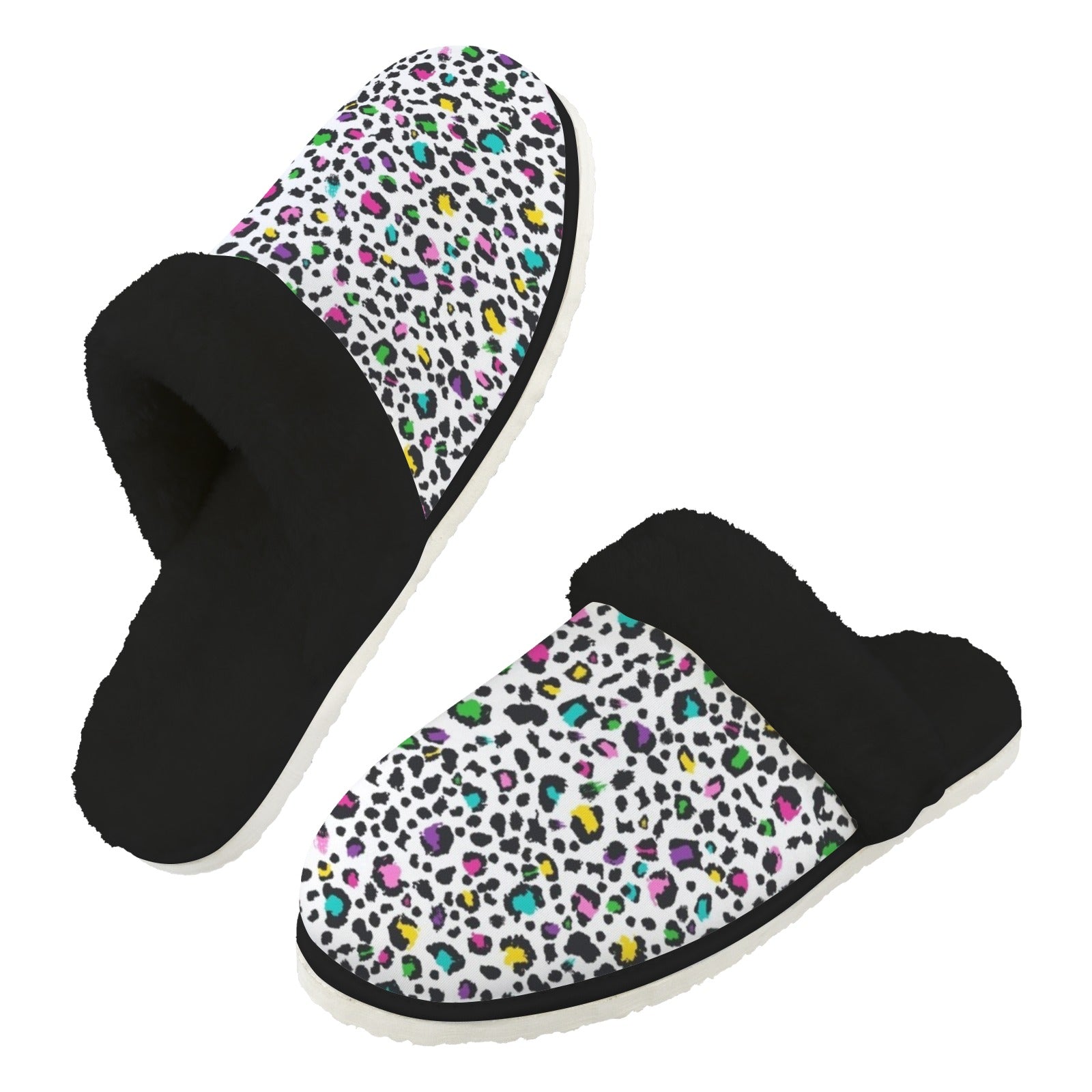 Animal Print In Colour Men's Fur Trim Thick-Sole Indoor Slippers 2XL Men's Fur Trimmed Slippers animal Printed Offshore