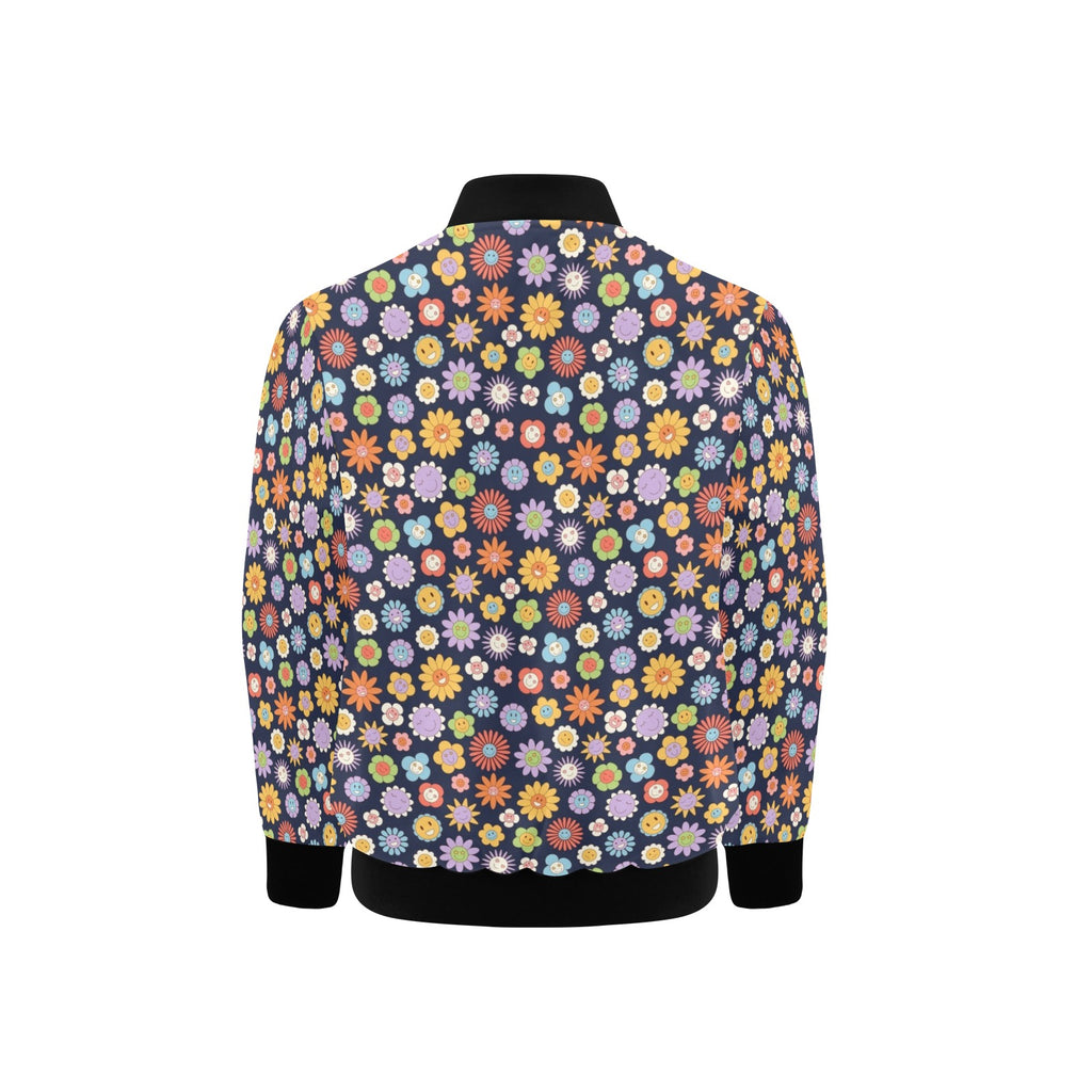 Groovy Flowers Kids Bomber Jacket