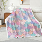 Mermaid Scales - Double-Layer Fleece Blanket 51"x59"