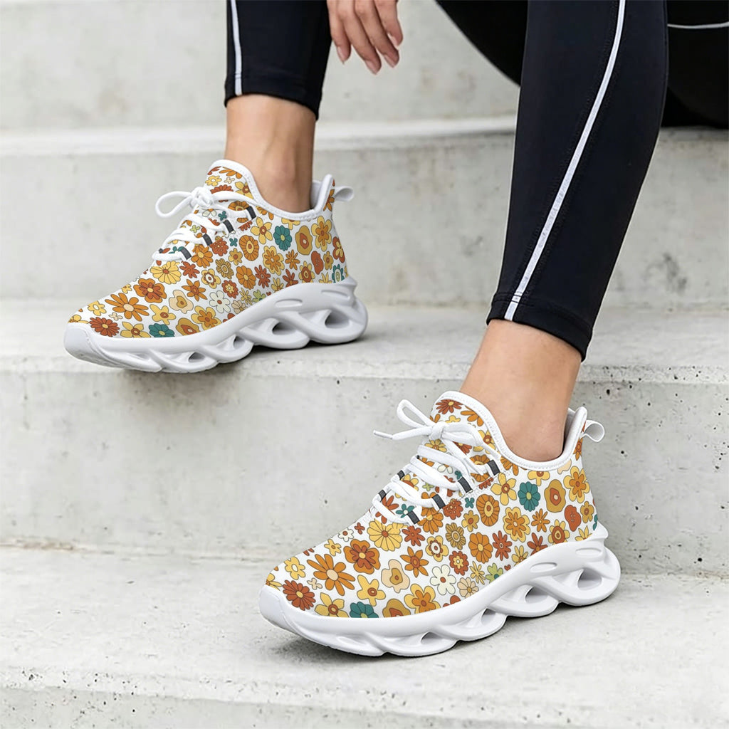 70's Style Floral Women's Twisted Sole Sneakers