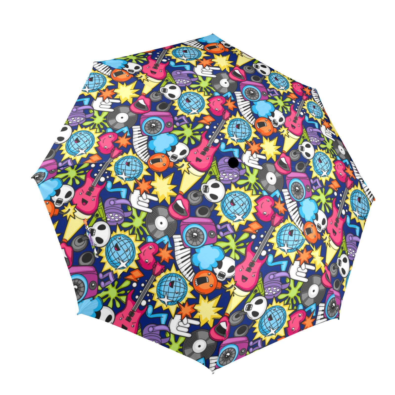 Sticker Music - Semi-Automatic Foldable Umbrella (Model U12) One Size Semi-Automatic Foldable Umbrella (U12)