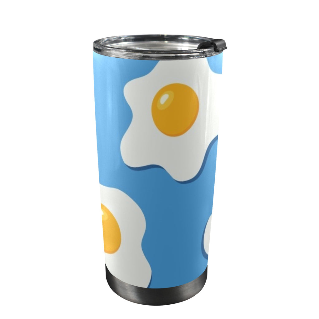 Fried Eggs - 20oz Mobile Tumbler with Lid (Black Lock) One Size 20oz Travel Mug Food Printed Offshore