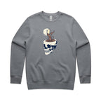 Coffee Skull - AS Colour Stencil Crew Sweatshirt Gravel Sweatshirt Coffee Printed In Australia