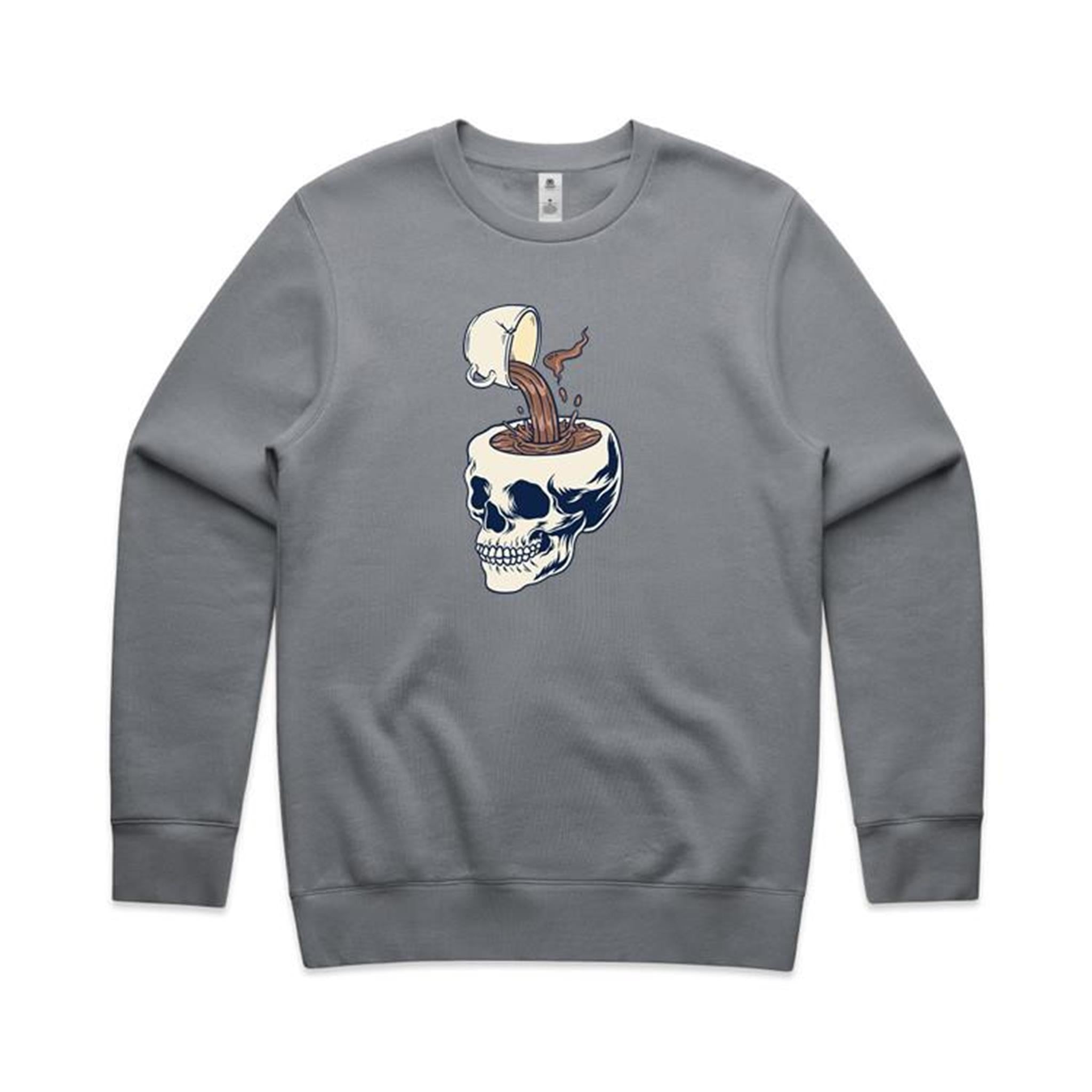 Coffee Skull - AS Colour Stencil Crew Sweatshirt Gravel Sweatshirt Coffee Printed In Australia