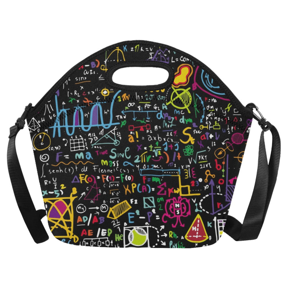 Math Scribbles - Neoprene Lunch Bag One Size Neoprene Lunch Bag Printed Offshore
