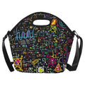 Math Scribbles Neoprene Lunch Bag One Size Neoprene Lunch Bag Maths Printed Offshore