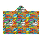 Comic Book 2 Kids Hooded Blanket 100cm x 130cm Kids Hooded Blanket comic Printed Offshore