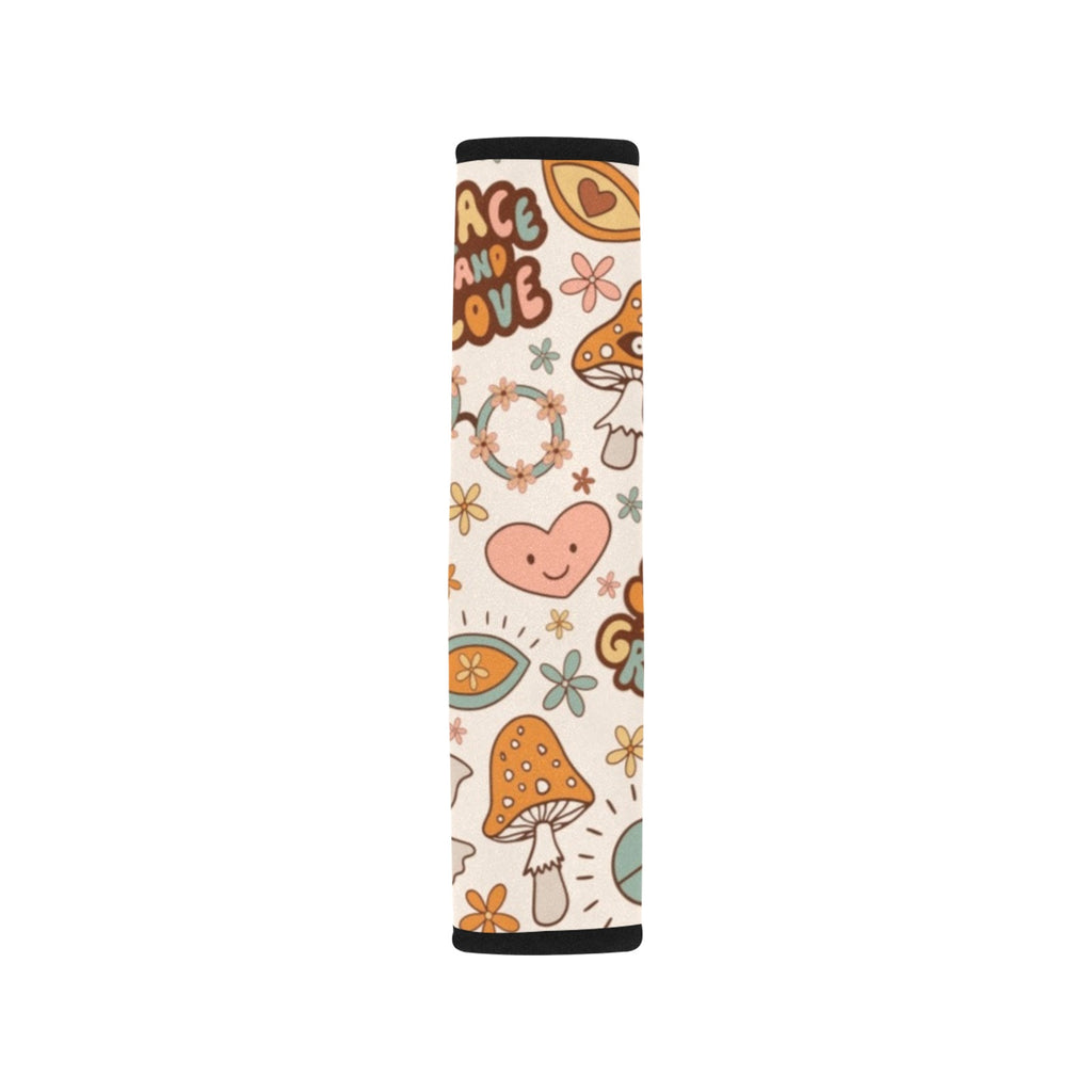 Peace And Love Car Seat Belt Cover 7''x10'' (Pack of 2) Car Seat Belt Cover 7x10 (Pack of 2) Printed Offshore Retro