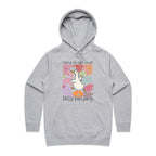 Sorry I'm Late, I Was Dilly Dallying - Womens Hoodie Grey Marle Womens Hoodie animal Printed In Australia