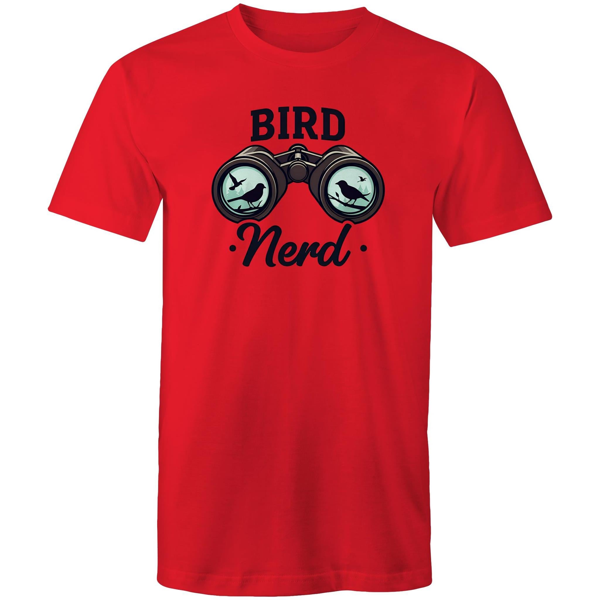 Bird Nerd - Mens T-Shirt Red Mens T-shirt animal Printed In Australia