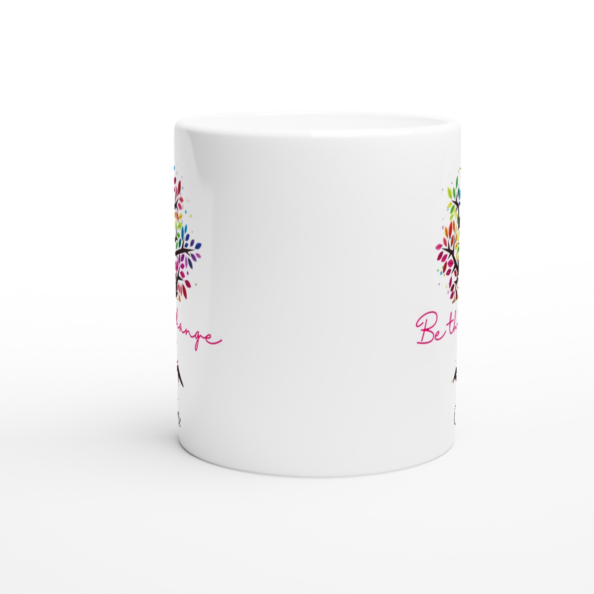 Personalise - Be The Change - White 11oz Ceramic Mug Personalised 11oz Mug customise Globally Fulfilled Motivation personalise Plants
