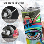 Graffiti Bird - 20oz Tall Skinny Tumbler with Lid and Straw