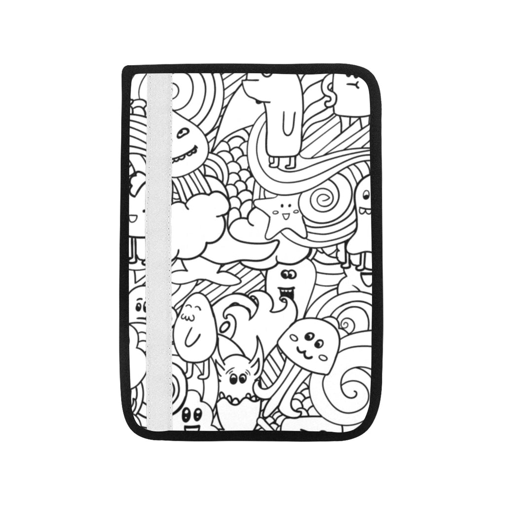 Black And White Creatures - Car Seat Belt Cover 7''x10'' (Pack of 2) Car Seat Belt Cover 7x10 (Pack of 2) Printed Offshore