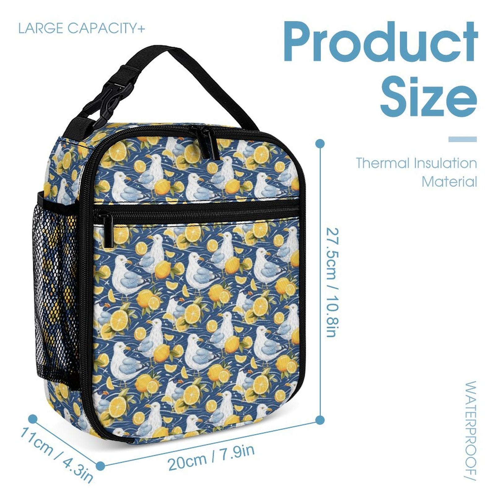 Lemon Seagull Backpack, Lunch Bag & Pencil Case Set