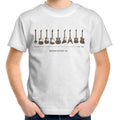 Guitar Timeline - Kids Youth T-Shirt White Kids Youth T-shirt Music Printed In Australia