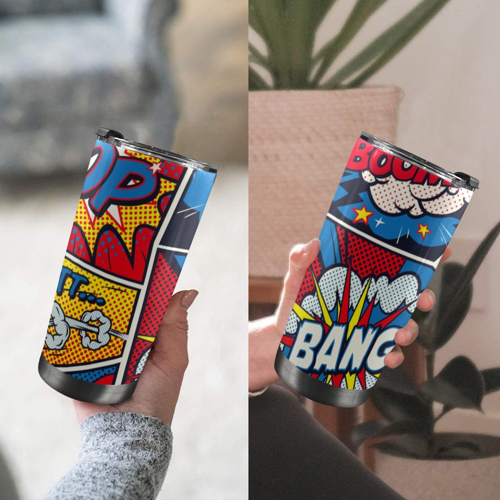 Comic Book - 20oz Mobile Tumbler with Lid (Black Lock) 20oz Travel Mug comic Printed Offshore