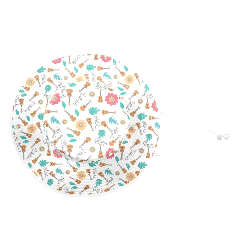 Ukulele Wide Brim Bucket Hat Wide Brim Bucket Hat Music Printed Offshore