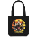 Underdog Canvas Tote Bag Black One Size Tote Bag Printed In Australia