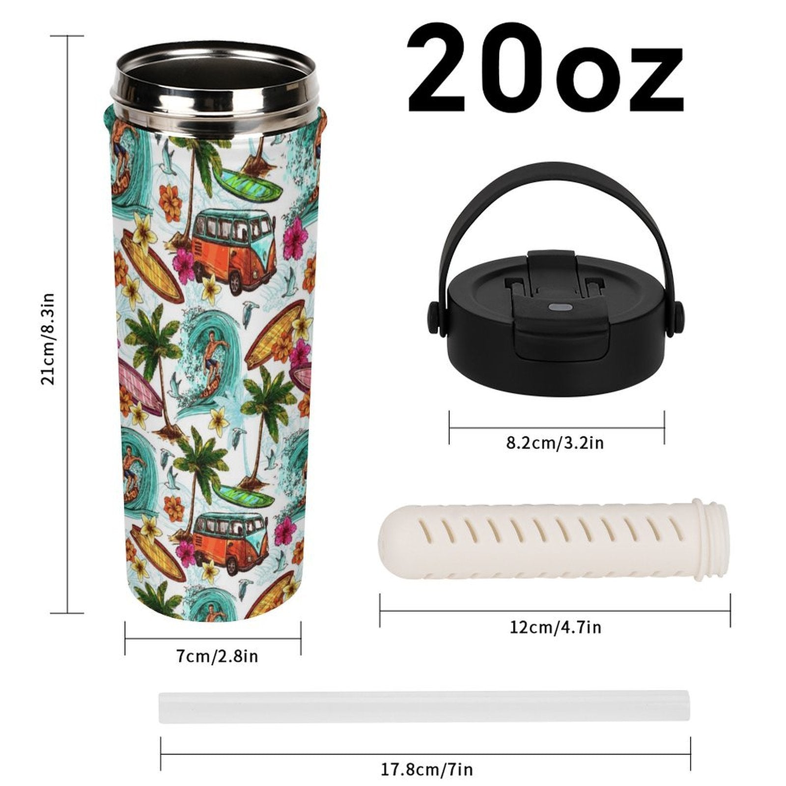 Surfing Safari 20oz Tea Tumbler with Carry Handle