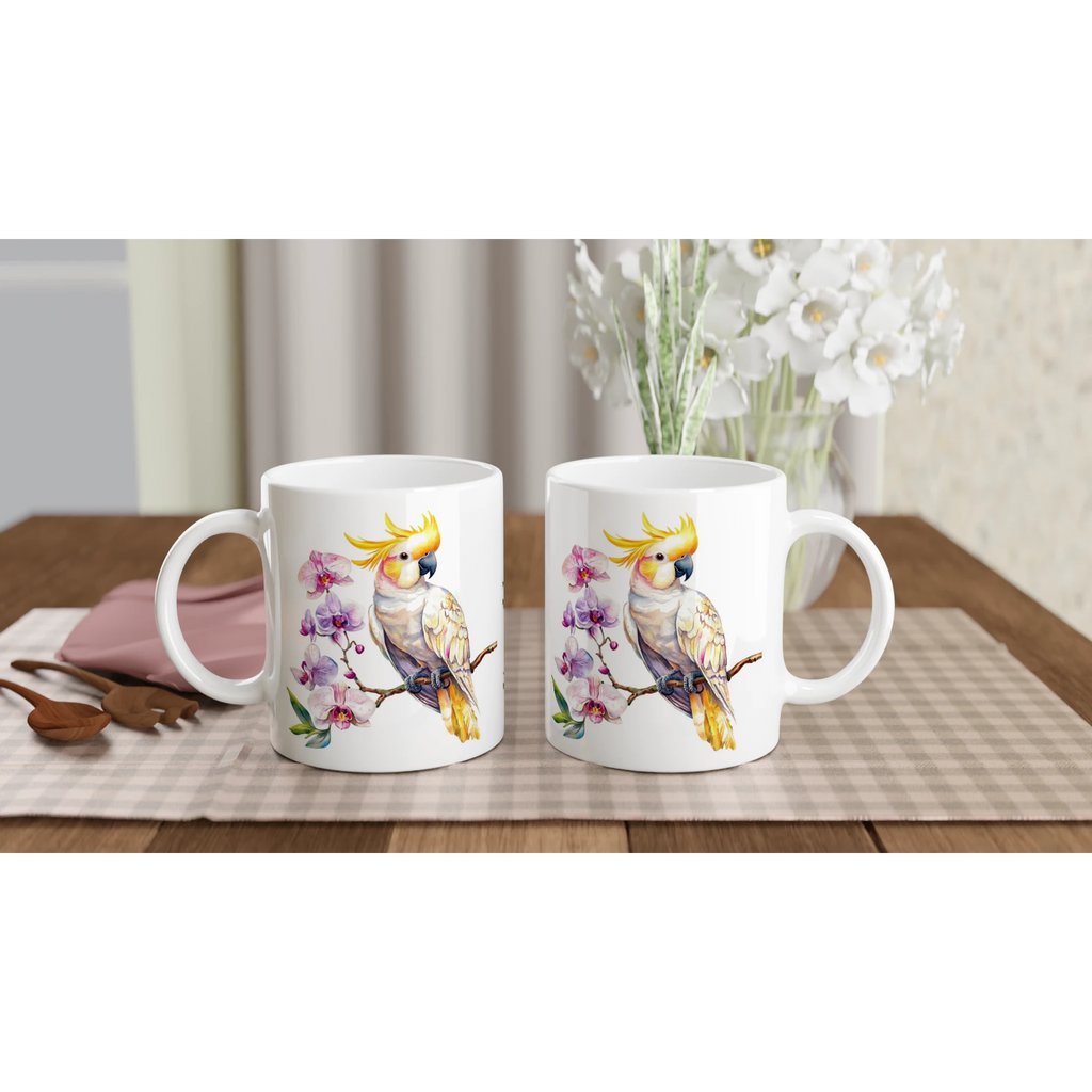 Personalise - Cockatoo, Australian Birds - White 11oz Ceramic Mug Personalised 11oz Mug