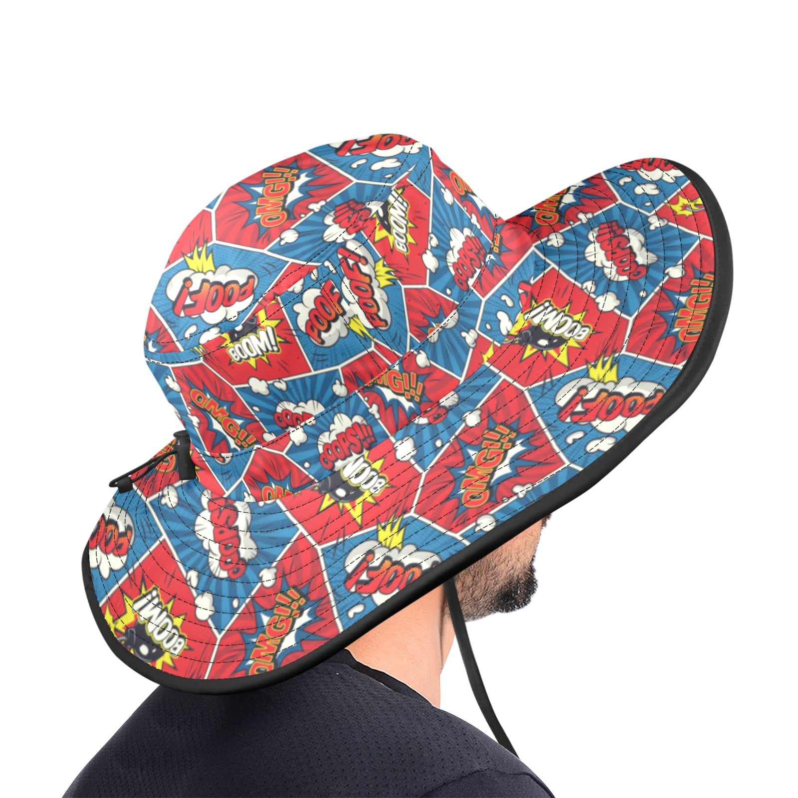 Comic Book Pop - Wide Brim Bucket Hat Wide Brim Bucket Hat comic Printed Offshore
