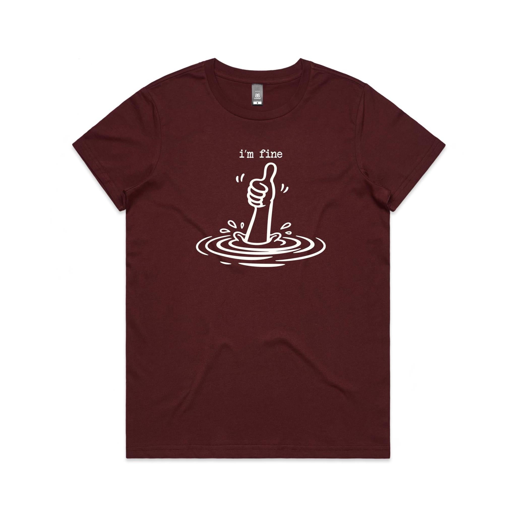 I'm Fine Drowning Thumbs Up Women's AS Colour T-shirt