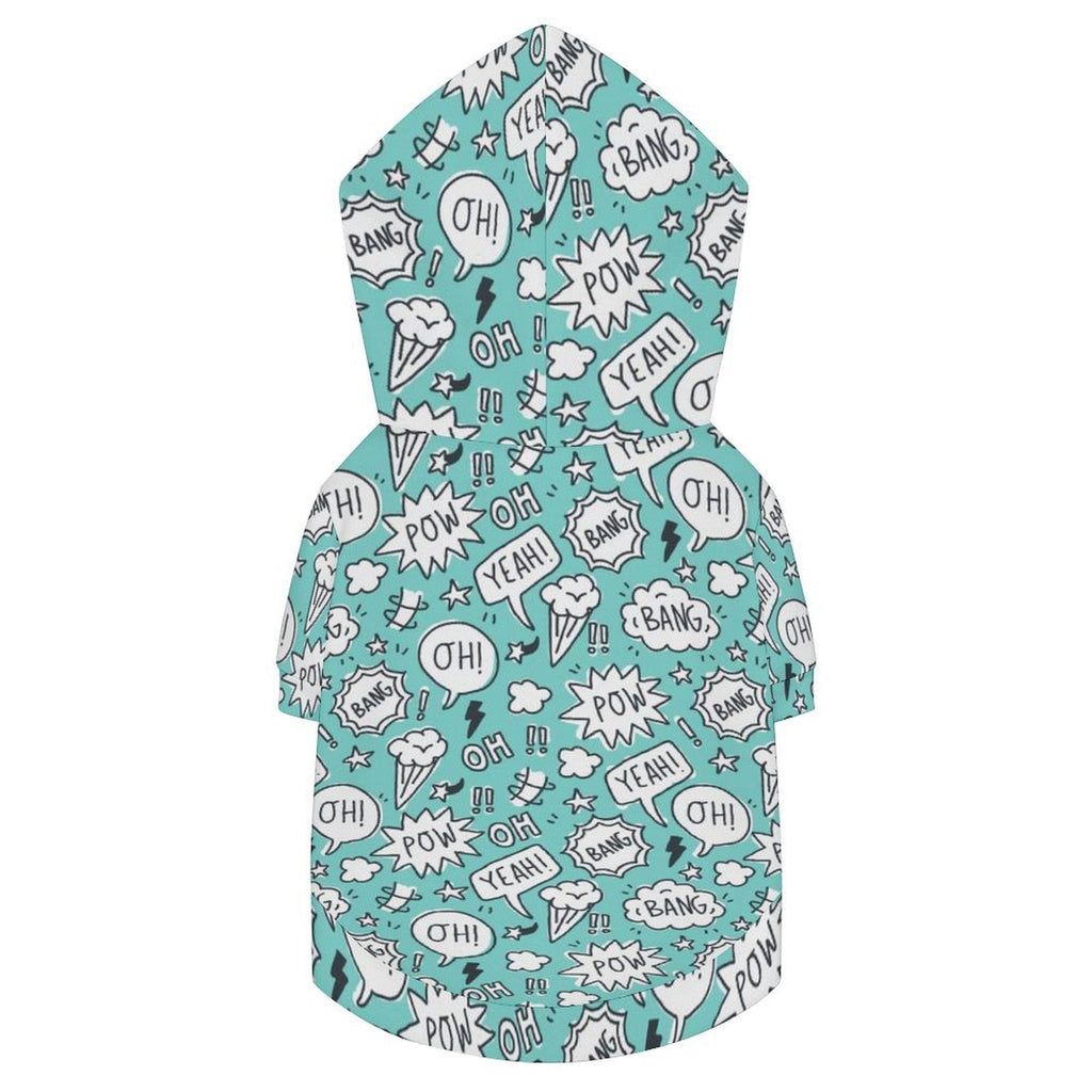 Comic Book Speech Bubbles Pet Hoodie (Small Size)