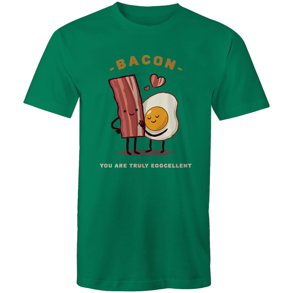 Bacon, You Are Truly Egg-cellent - Mens T-Shirt Kelly Green Mens T-shirt Food Printed In Australia