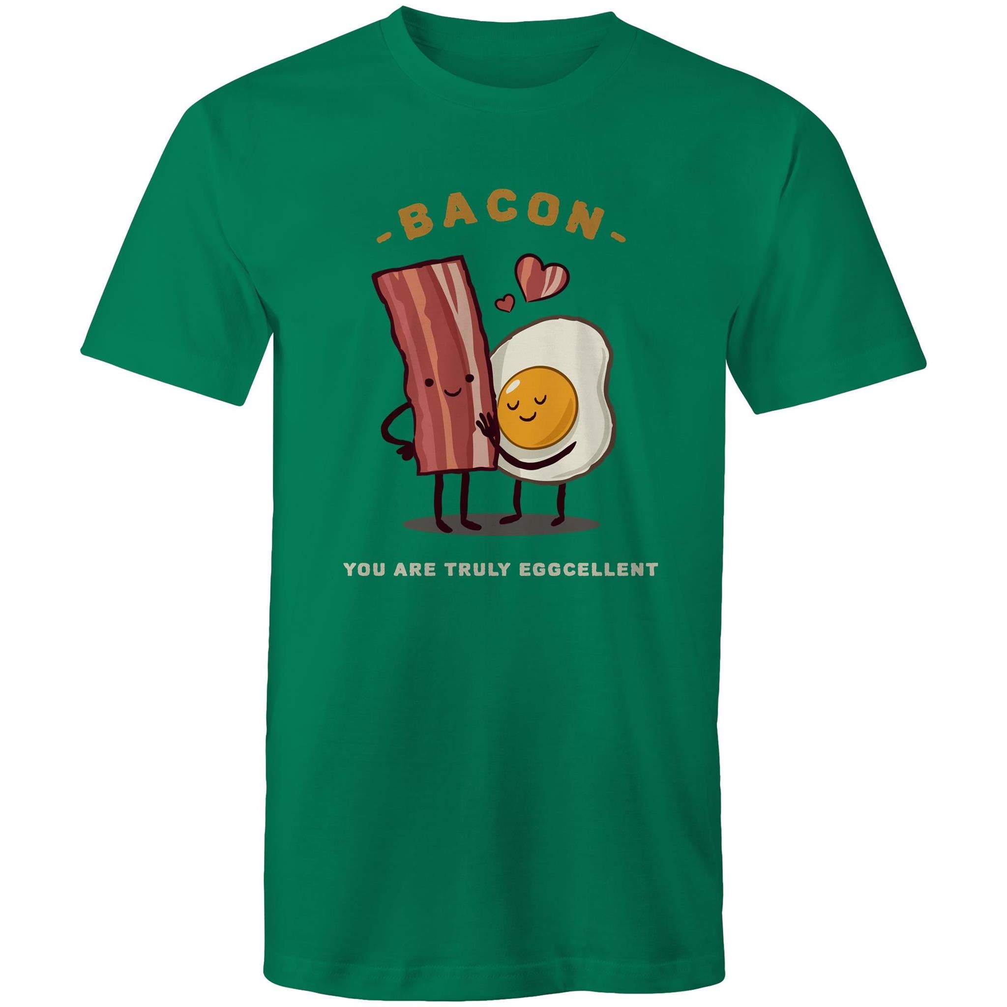 Bacon, You Are Truly Egg-cellent - Mens T-Shirt Kelly Green Mens T-shirt Food Printed In Australia