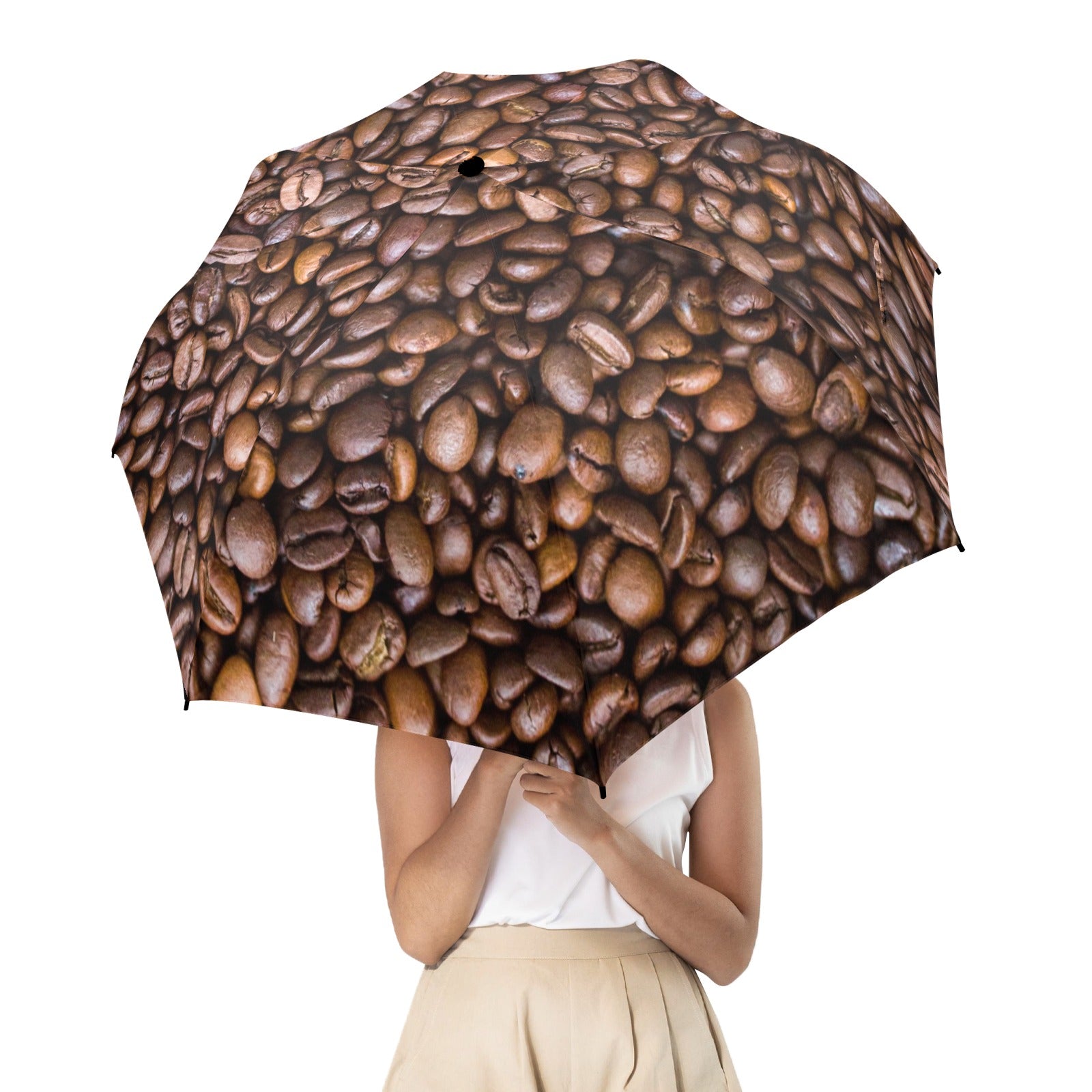 Coffee Beans - Semi-Automatic Foldable Umbrella (Model U12) Semi-Automatic Foldable Umbrella (U12)