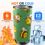 Busy Bees 20oz Mobile Tumbler with Lid (Black Lock) 20oz Travel Mug animal Printed Offshore