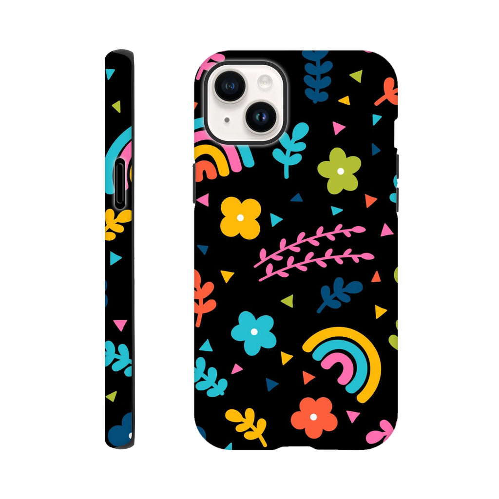 Bright Rainbow And Flowers - Apple iPhone Tough case iPhone 14 Plus iPhone Tough Case Globally Fulfilled Plants