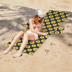 Painted Sunflower Beach Chair Towel Cover with Side Pockets