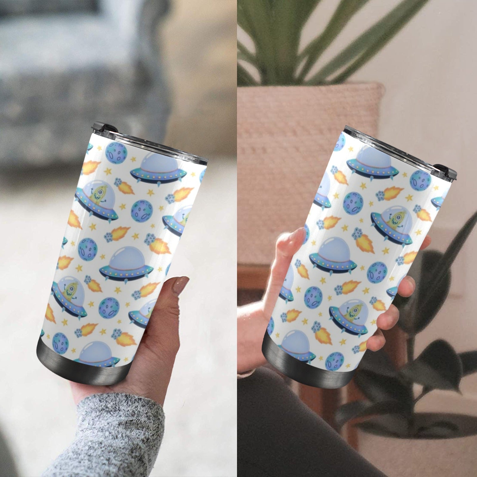 UFO's 20oz Mobile Tumbler with Lid (Black Lock) 20oz Travel Mug Printed Offshore Sci Fi