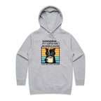 Shhh, My Coffee And I Are Having A Moment, Cat - Womens Hoodie Grey Marle Womens Hoodie animal Coffee Printed In Australia